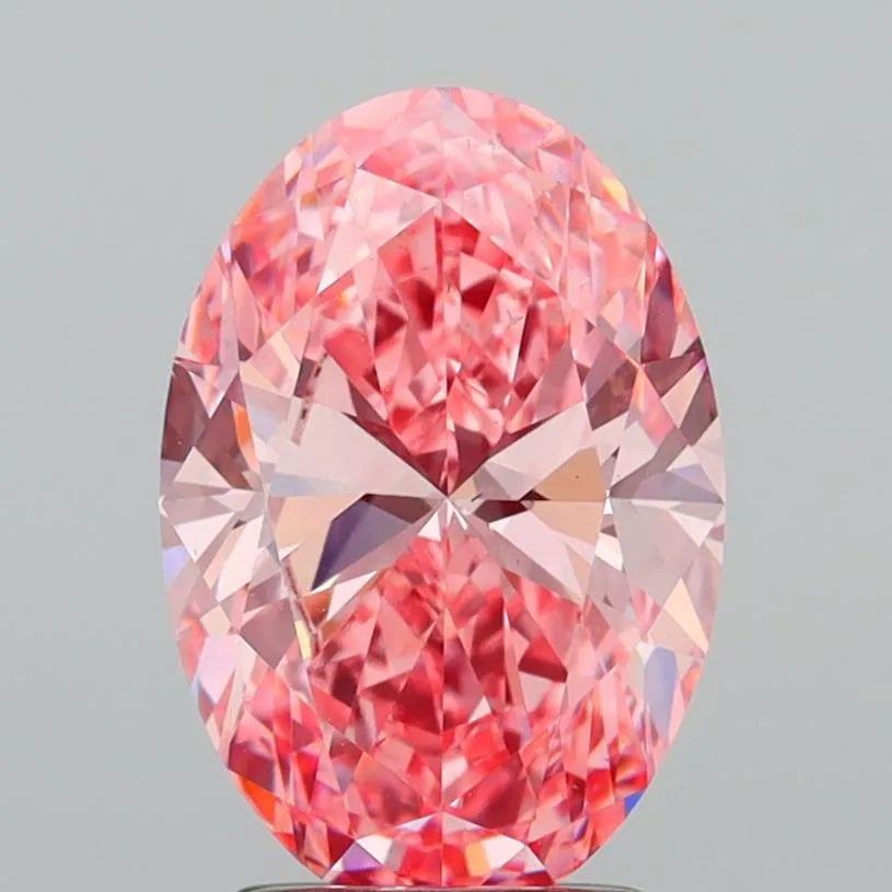 3.00ct Oval Lab Grown Diamond (Colour Fancy Vivid Pink, Clarity VS2, IGI Certified)