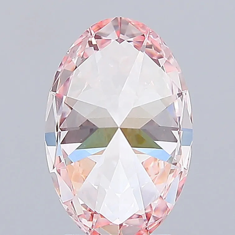 3.00ct Oval Lab Grown Diamond (Colour Fancy Vivid Pink, Clarity VVS2, IGI Certified)