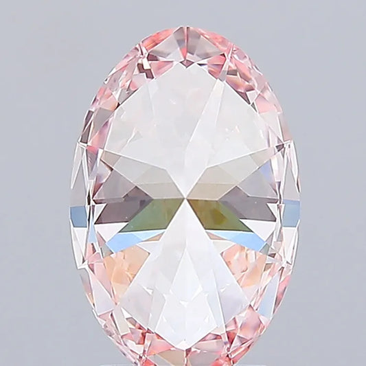 3.00ct Oval Lab Grown Diamond (Colour Fancy Vivid Pink, Clarity VVS2, IGI Certified)