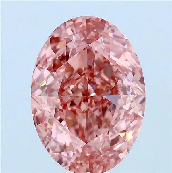 3.00ct Oval Lab Grown Diamond (Colour Fancy Vivid Pink, Clarity VVS2, IGI Certified)