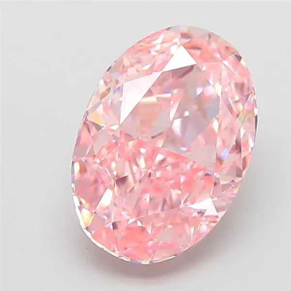 3.00ct Oval Lab Grown Diamond (Colour Fancy Vivid Pink, Clarity VVS2, IGI Certified)