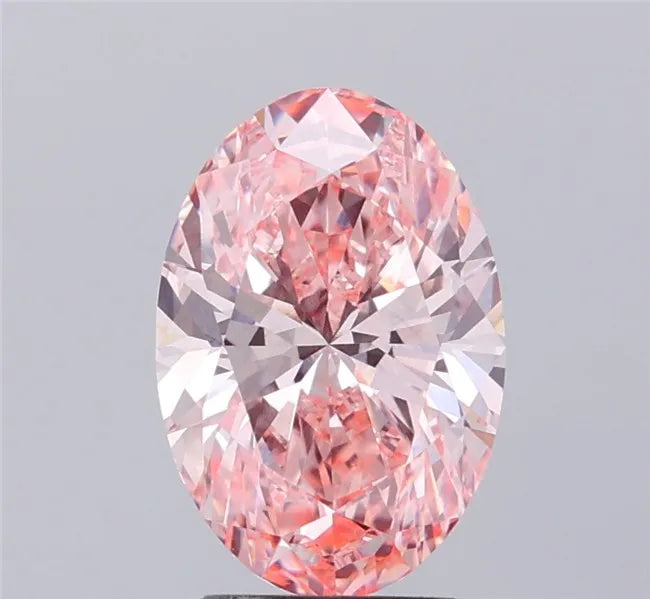 3.00ct Oval Lab Grown Diamond (Colour Fancy Vivid Pink, Clarity VVS2, IGI Certified)