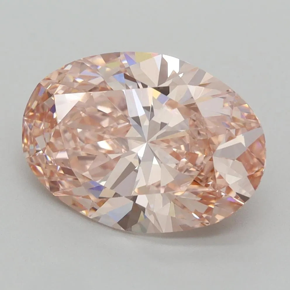 3.00ct Oval Lab Grown Diamond (Colour Fancy Vivid Pink, Clarity VVS2, IGI Certified)