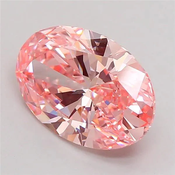 3.00ct Oval Lab Grown Diamond (Colour Fancy Vivid Pink, Clarity VVS2, IGI Certified)