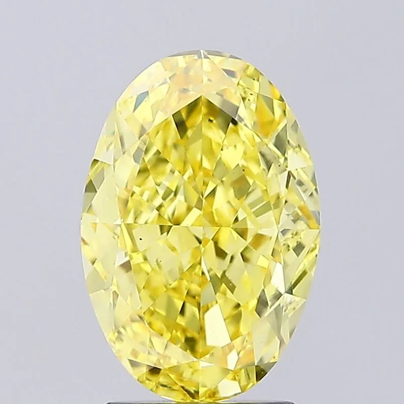 3.00ct Oval Lab Grown Diamond (Colour Fancy Vivid Yellow, Clarity VS1, IGI Certified)