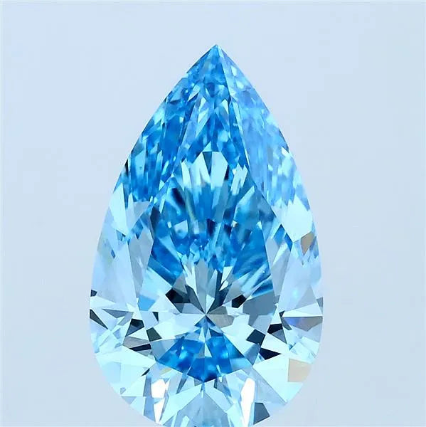 3.00ct Pear Lab Grown Diamond (Colour Fancy Vivid Blue, Clarity VS1, IGI Certified)