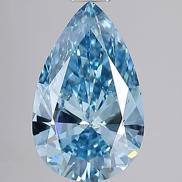 3.00ct Pear Lab Grown Diamond (Colour Fancy Vivid Blue, Clarity VS2, IGI Certified)