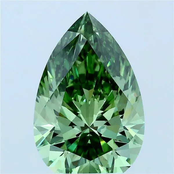 3.00ct Pear Lab Grown Diamond (Colour Fancy Vivid Green, Clarity VS1, IGI Certified)