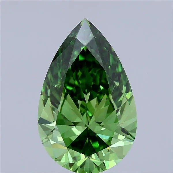 3.00ct Pear Lab Grown Diamond (Colour Fancy Vivid Green, Clarity VS1, IGI Certified)
