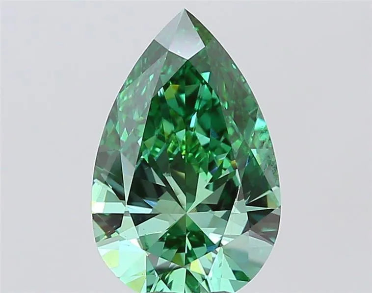 3.00ct Pear Lab Grown Diamond (Colour Fancy Vivid Green, Clarity VS2, IGI Certified)