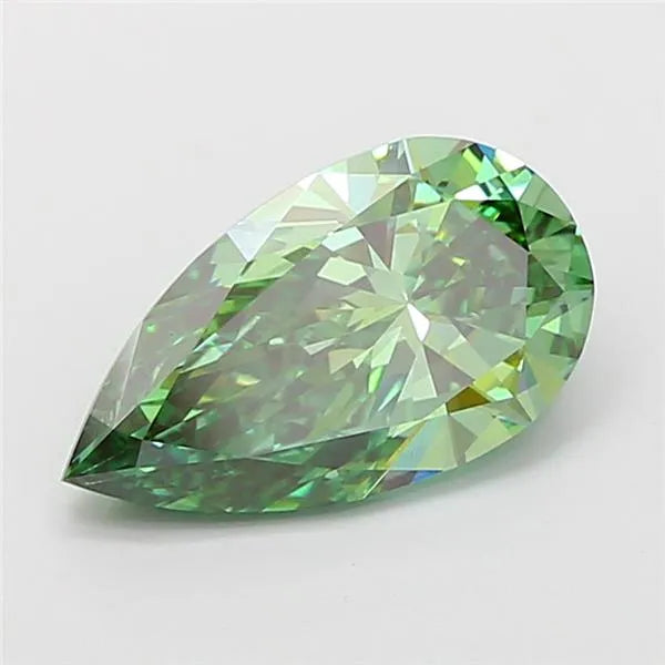 3.00ct Pear Lab Grown Diamond (Colour Fancy Vivid Green, Clarity VS2, IGI Certified)