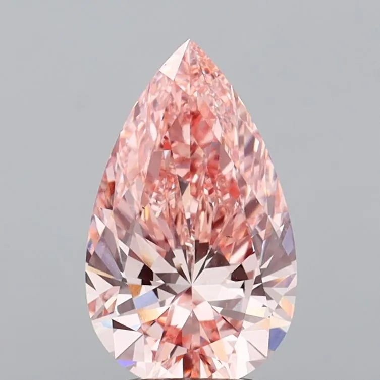 3.00ct Pear Lab Grown Diamond (Colour Fancy Vivid Pink, Clarity VS1, IGI Certified)