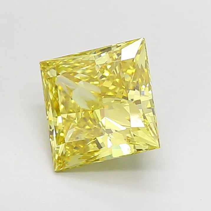 3.00ct Princess Lab Grown Diamond (Colour Fancy Intense Yellow, Clarity VS1, IGI Certified)