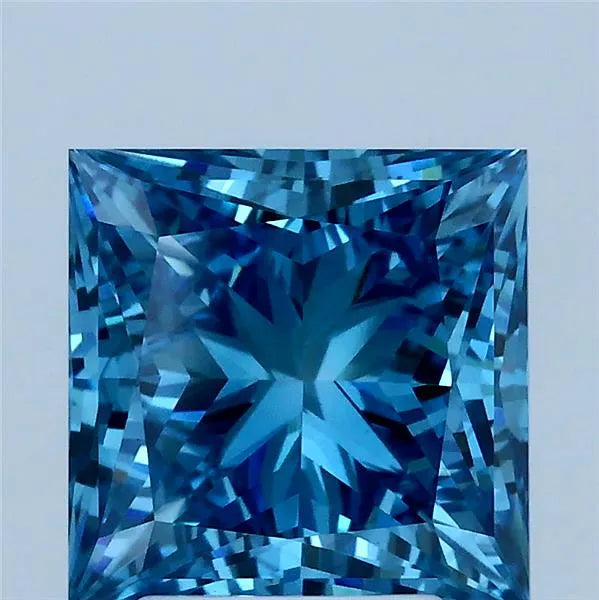 3.00ct Princess Lab Grown Diamond (Colour Fancy Vivid Blue, Clarity VS1, IGI Certified)