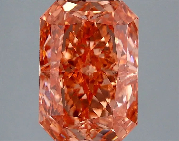 3.00ct Radiant Lab Grown Diamond (Colour Fancy Vivid Orangey Pink, Clarity VS1, IGI Certified)