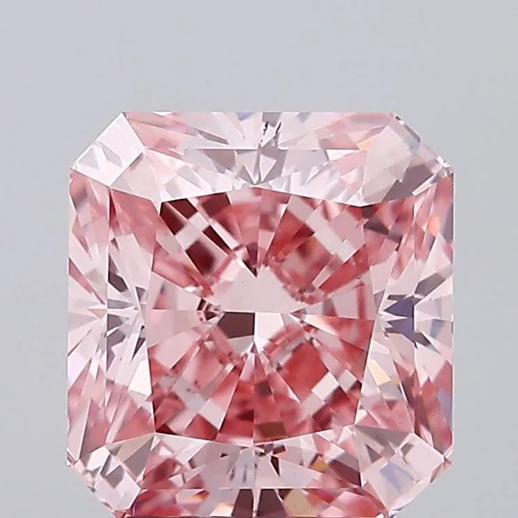 3.00ct Radiant Lab Grown Diamond (Colour Fancy Vivid Pink, Clarity VS1, IGI Certified)