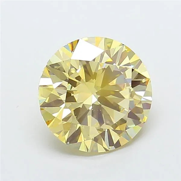 3.00ct Round Lab Grown Diamond (Colour Fancy Light Brownish Yellow, Clarity VS1, Cut EX, IGI Certified)