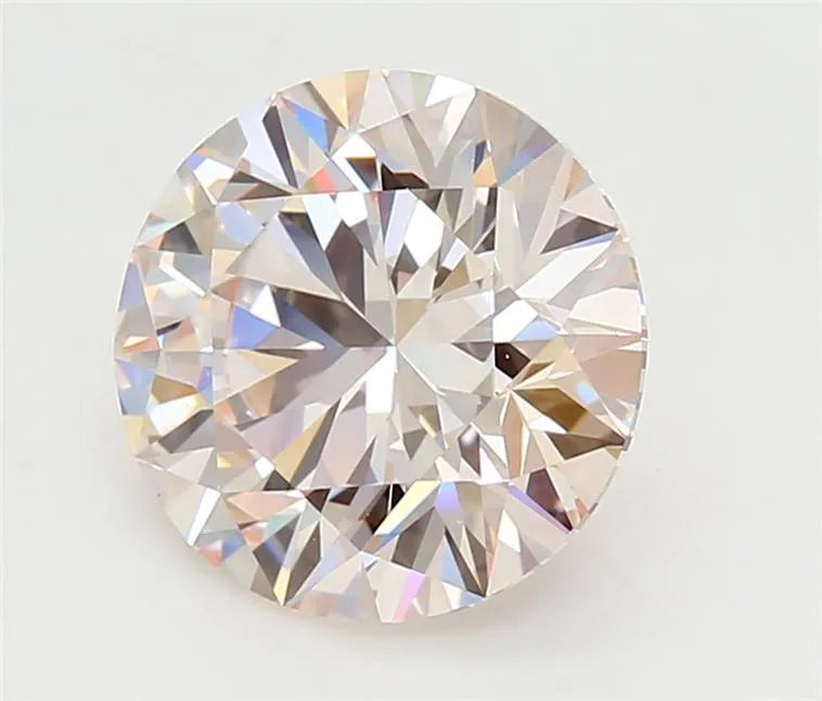3.00ct Round Lab Grown Diamond (Colour Fancy Light Pink, Clarity VVS2, Cut ID, IGI Certified)