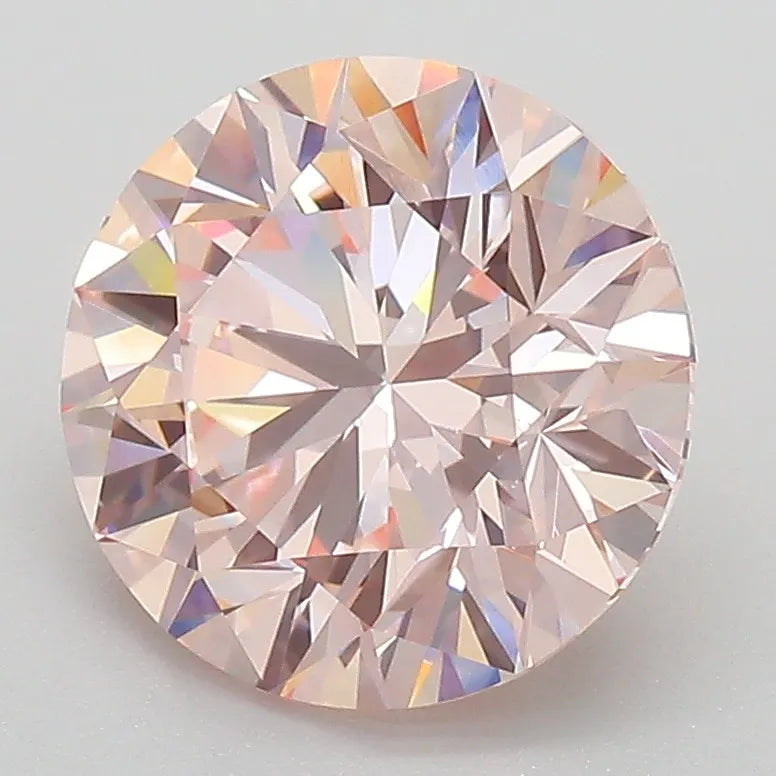3.00ct Round Lab Grown Diamond (Colour Fancy Pink, Clarity VS1, Cut EX, IGI Certified)