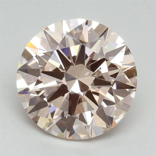 3.00ct Round Lab Grown Diamond (Colour Fancy Pink, Clarity VS1, Cut ID, IGI Certified)