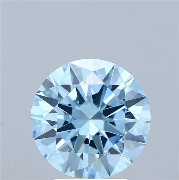 3.00ct Round Lab Grown Diamond (Colour Fancy Vivid Blue, Clarity VS2, Cut EX, IGI Certified)