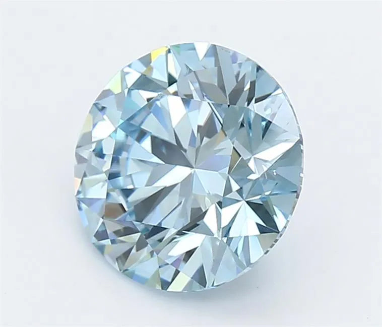 3.00ct Round Lab Grown Diamond (Colour Fancy Vivid Blue, Clarity VVS2, Cut ID, IGI Certified)
