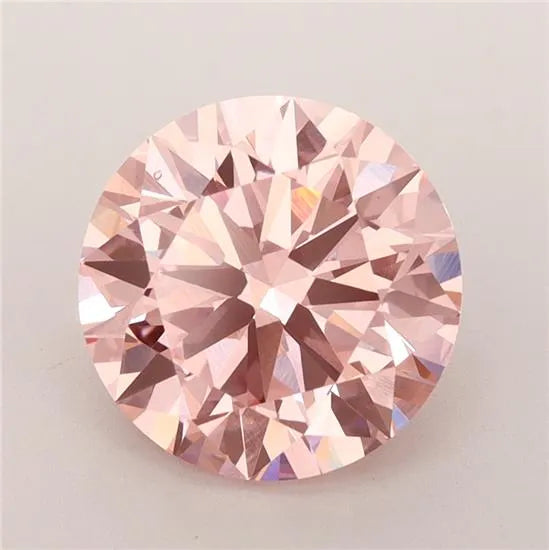 3.00ct Round Lab Grown Diamond (Colour Fancy Vivid Pink, Clarity VS2, Cut EX, IGI Certified)