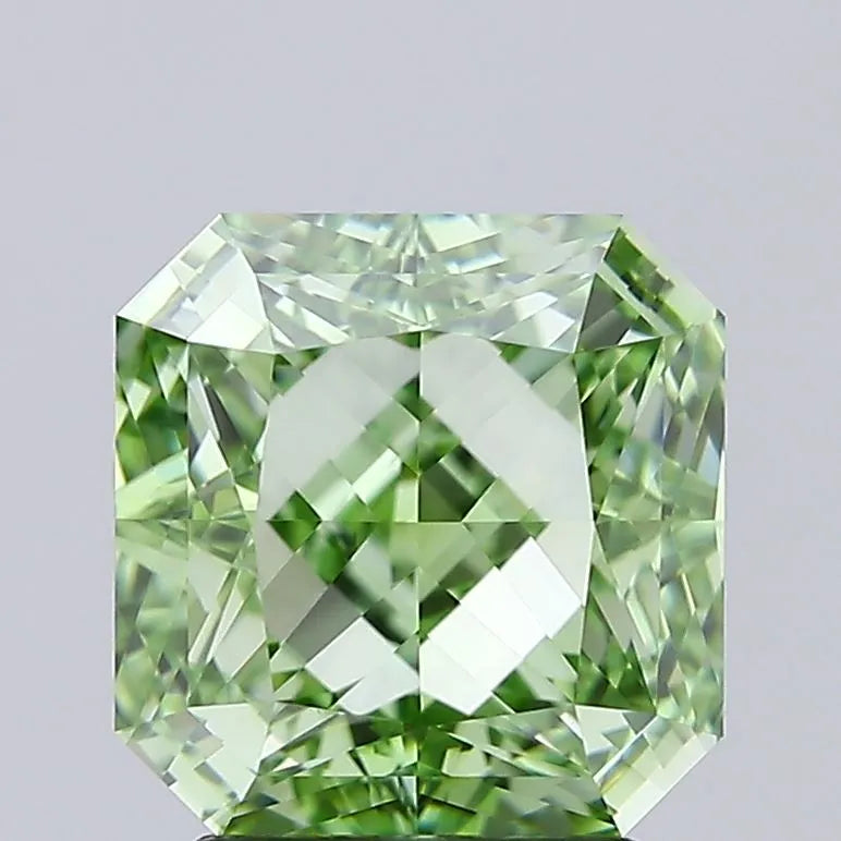 3.00ct Square radiant Lab Grown Diamond (Colour Fancy Vivid Green, Clarity IF, IGI Certified)