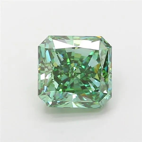 3.00ct Square radiant Lab Grown Diamond (Colour Fancy Vivid Green, Clarity VVS2, IGI Certified)