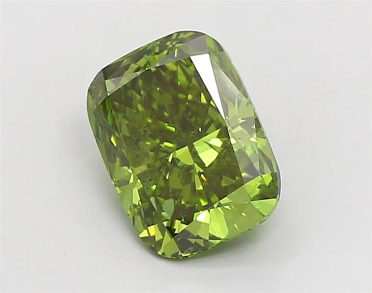 3.01ct Cushion brilliant Lab Grown Diamond (Colour Fancy Vivid Green, Clarity VVS2, IGI Certified)