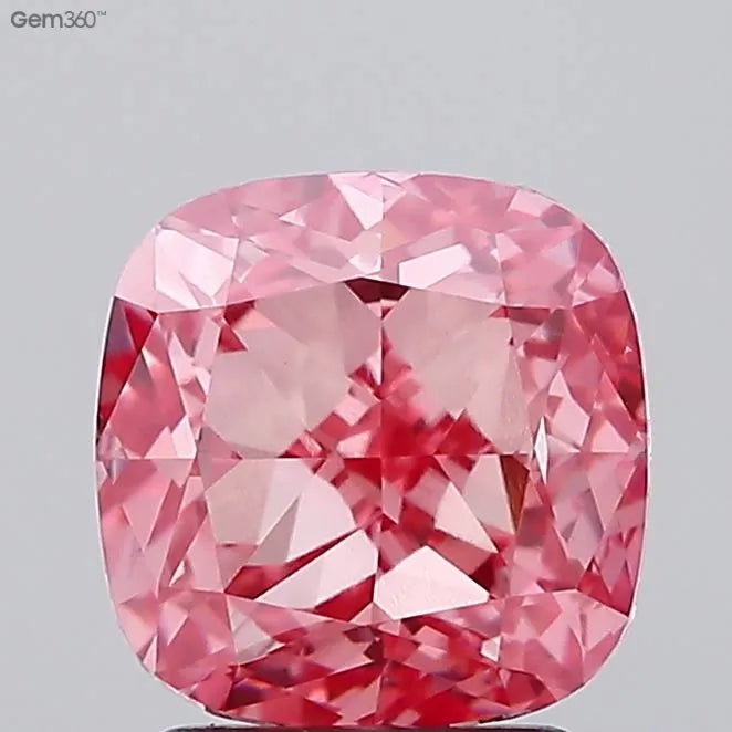 3.01ct Cushion brilliant Lab Grown Diamond (Colour Fancy Vivid Pink, Clarity VVS2, IGI Certified)