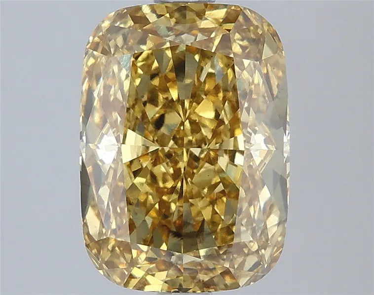 3.01ct Cushion modified Lab Grown Diamond (Colour Fancy Intense Brownish Yellow, Clarity SI1, IGI Certified)