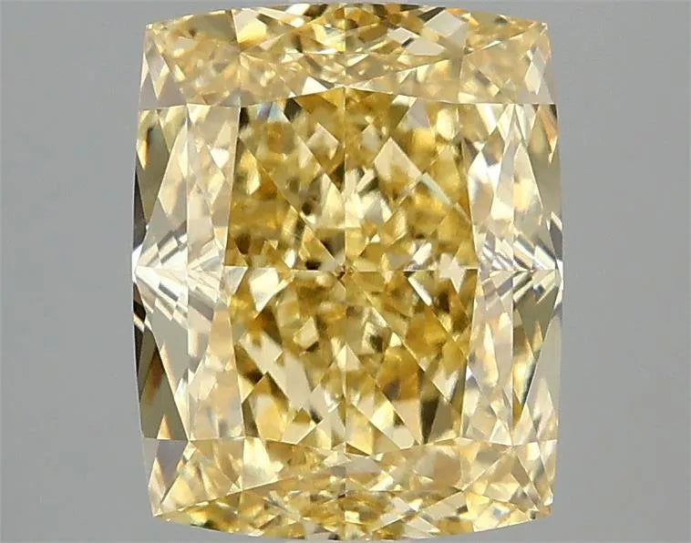 3.01ct Cushion modified Lab Grown Diamond (Colour Fancy Intense Yellow, Clarity VVS2, IGI Certified)