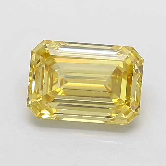 3.01ct Emerald Lab Grown Diamond (Colour Fancy Intense Yellow, Clarity VS1, IGI Certified)