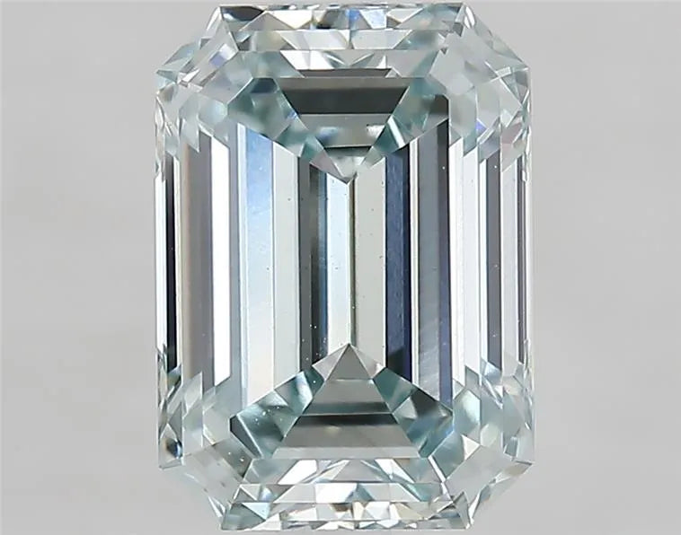 3.01ct Emerald Lab Grown Diamond (Colour Fancy Light Blue Green, Clarity VS1, IGI Certified)