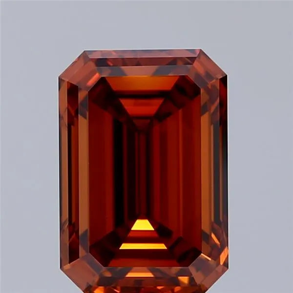 3.01ct Emerald Lab Grown Diamond (Colour Fancy Orange, Clarity VS1, IGI Certified)
