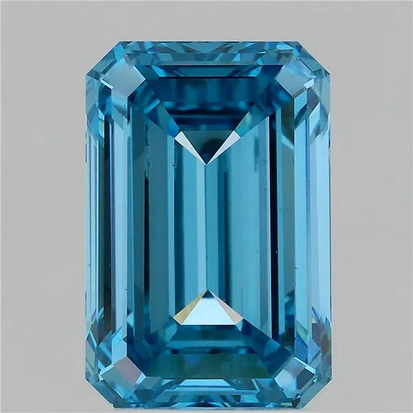 3.01ct Emerald Lab Grown Diamond (Colour Fancy Vivid Blue, Clarity VS1, IGI Certified)