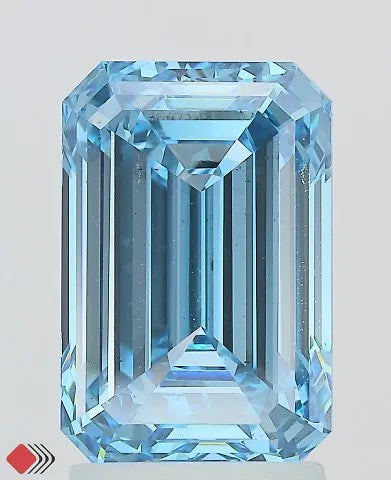 3.01ct Emerald Lab Grown Diamond (Colour Fancy Vivid Blue, Clarity VS2, IGI Certified)