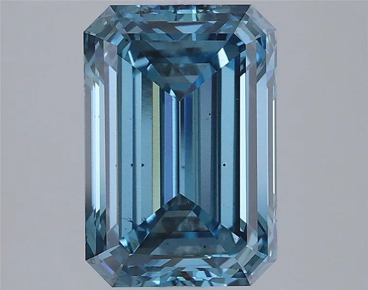 3.01ct Emerald Lab Grown Diamond (Colour Fancy Vivid Blue, Clarity VS2, IGI Certified)
