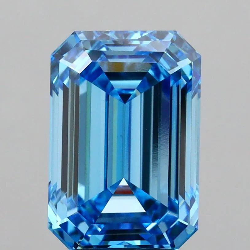 3.01ct Emerald Lab Grown Diamond (Colour Fancy Vivid Blue, Clarity VVS2, IGI Certified)