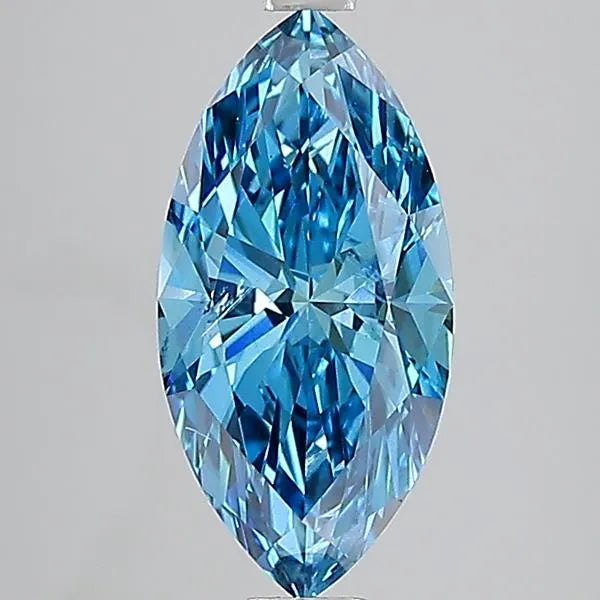 3.01ct Marquise Lab Grown Diamond (Colour Fancy Vivid Blue, Clarity SI2, IGI Certified)