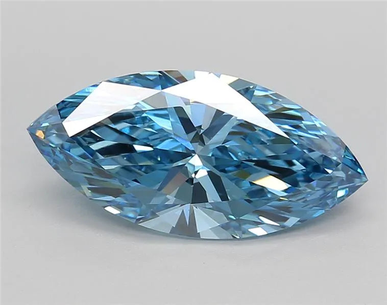 3.01ct Marquise Lab Grown Diamond (Colour Fancy Vivid Blue, Clarity VS1, IGI Certified)