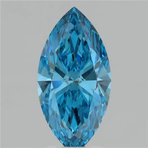 3.01ct Marquise Lab Grown Diamond (Colour Fancy Vivid Blue, Clarity VS1, IGI Certified)