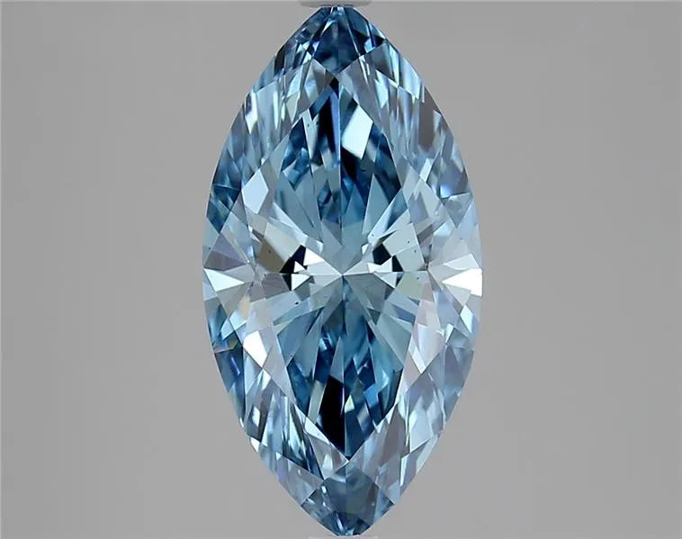 3.01ct Marquise Lab Grown Diamond (Colour Fancy Vivid Blue, Clarity VS1, IGI Certified)