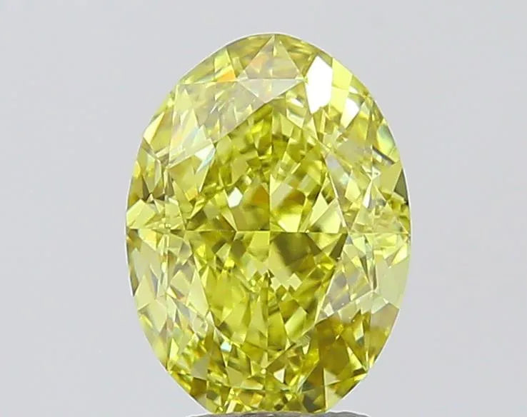 3.01ct Oval Lab Grown Diamond (Colour Fancy Intense Yellow, Clarity VVS2, IGI Certified)