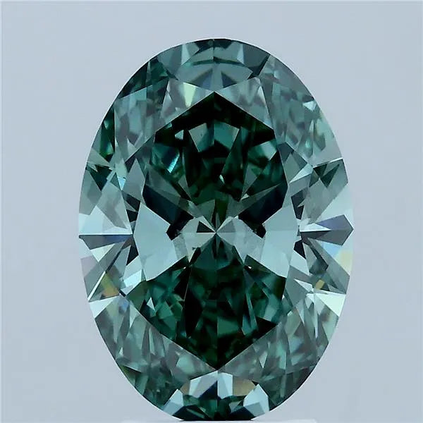 3.01ct Oval Lab Grown Diamond (Colour Fancy Vivid Green, Clarity SI1, IGI Certified)