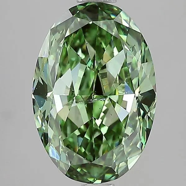 3.01ct Oval Lab Grown Diamond (Colour Fancy Vivid Green, Clarity SI2, IGI Certified)