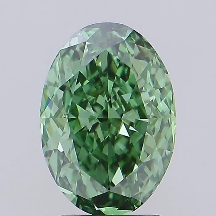 3.01ct Oval Lab Grown Diamond (Colour Fancy Vivid Green, Clarity VS1, IGI Certified)