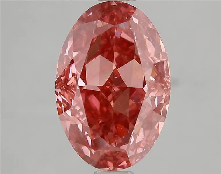 3.01ct Oval Lab Grown Diamond (Colour Fancy Vivid Pink, Clarity VS2, IGI Certified)