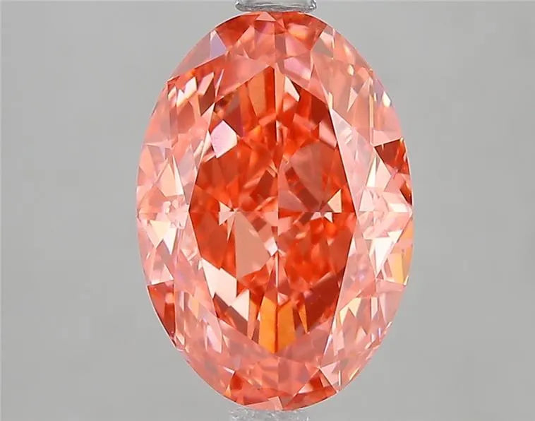 3.01ct Oval Lab Grown Diamond (Colour Fancy Vivid Pink, Clarity VVS2, IGI Certified)